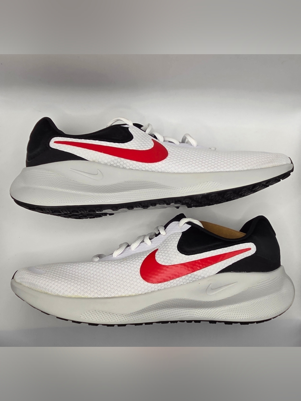 Nike Revolution 7 White Red Black Mesh Running Sneakers
